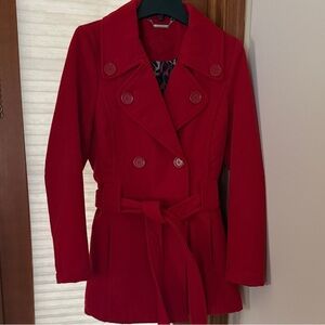 JOUJOU Women's Red Double-Breasted Coat
